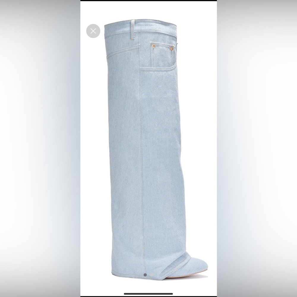 Denim boots